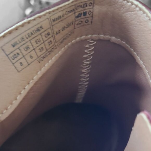 FINAL SALE  Vionic Millie Wine Boots Size 8, Leather Zip Up, Leather Upper - Picture 6 of 6